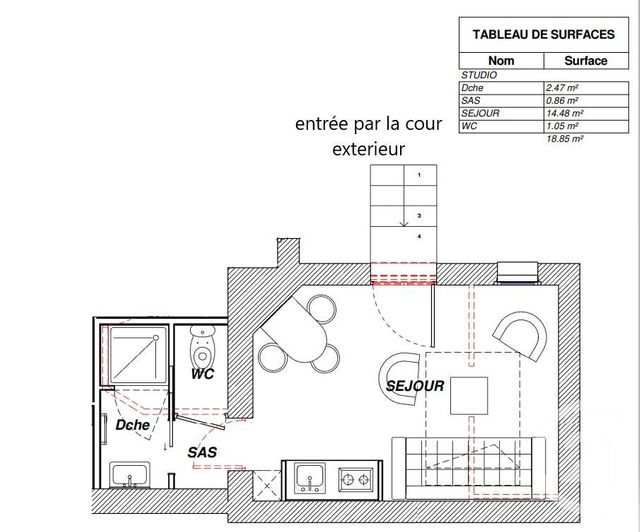 Studio à vendre - 1 pièce - 18.85 m2 - CLICHY - 92 - ILE-DE-FRANCE - Century 21 Calmette