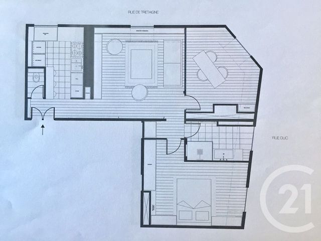 Appartement F3 à vendre - 3 pièces - 57.16 m2 - PARIS - 75018 - ILE-DE-FRANCE - Century 21 Calmette