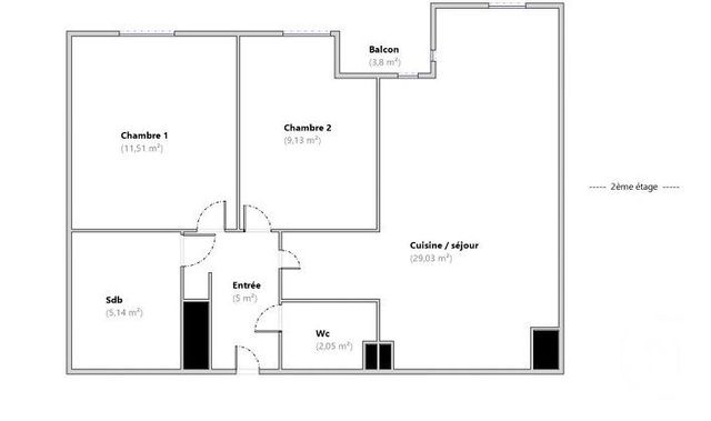 Appartement F3 à vendre - 3 pièces - 61.86 m2 - CLICHY - 92 - ILE-DE-FRANCE - Century 21 Calmette